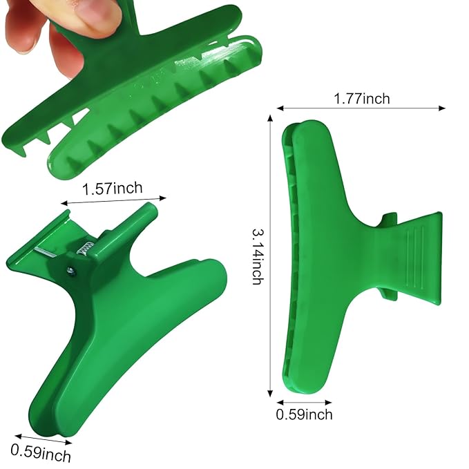 BAHABY Hair Clips for Styling Sectioning 12 Pack Green Pink Butterfly Clamps Hair Claw Clips Pro Salon Hair Clips for Styling, Sectioning, Cutting and Coloring