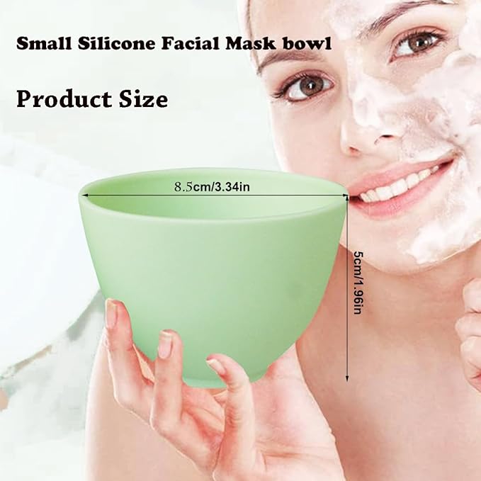 6 Pack Silicone Face Mask Mixing Bowls - Microwave & Freezer Safe, Non-Stick Esthetician Bowls for DIY Skincare, Clay Masks, Hair Color, 3.3-inch Esthetician Supplies(Green-6Pcs)
