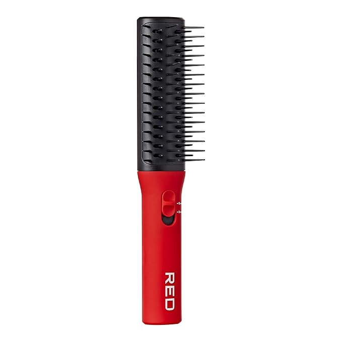 RED by Kiss Detangling Hair Brush for Adults & Kids, Hair Straightening Detangler for Curly, Natural, Straight, Afro, Wet or Dry Hair, Glides Through Tangles with Ease (Shift&Detangle Hairbrush)