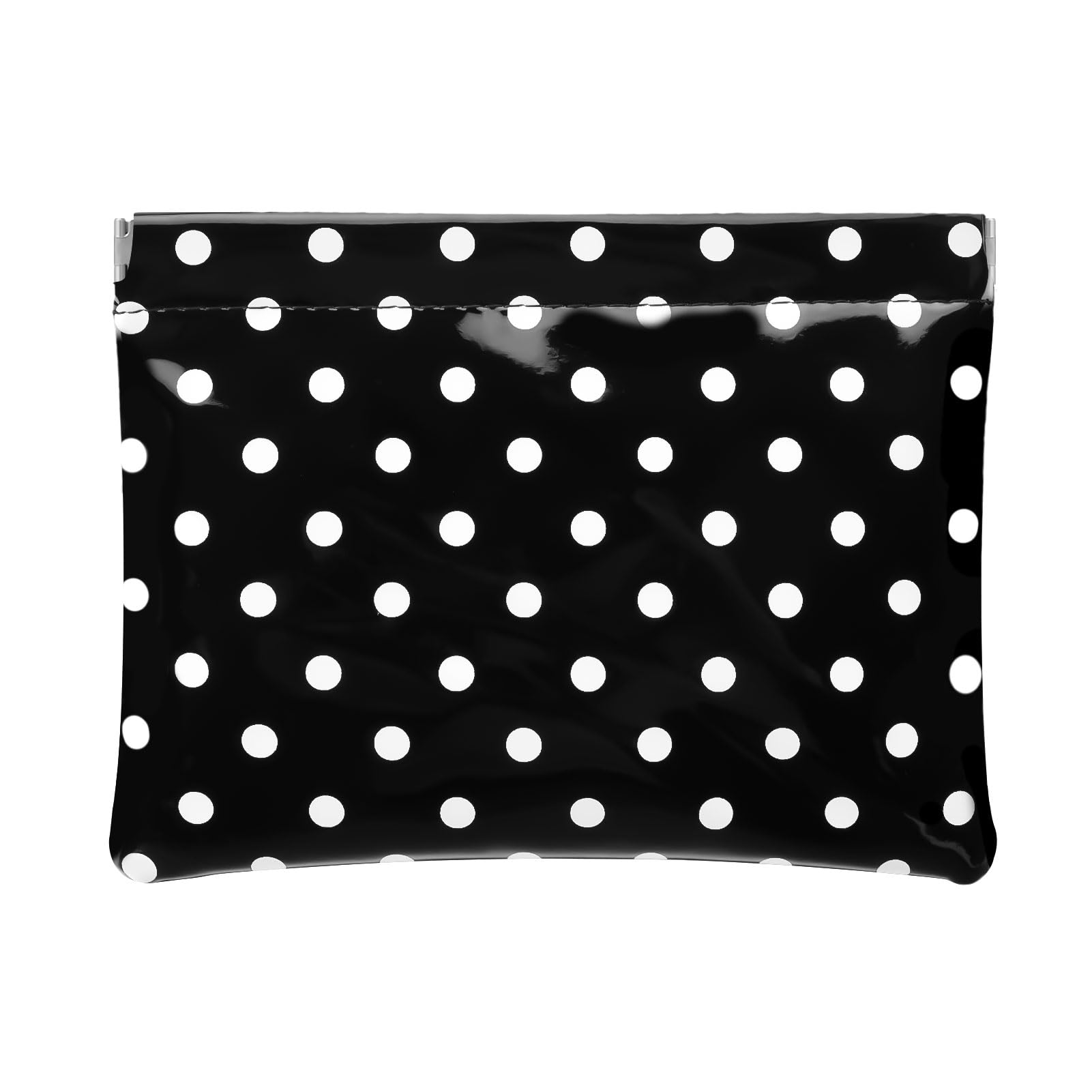 Ksriylm Dots Leather Makeup Pouch Set for Women Small Make Up Bag for Purse Waterproof Initial Makeup Cosmetic Bags Pouches for Purse Aesthetic Travel Toiletry Bag,Black White