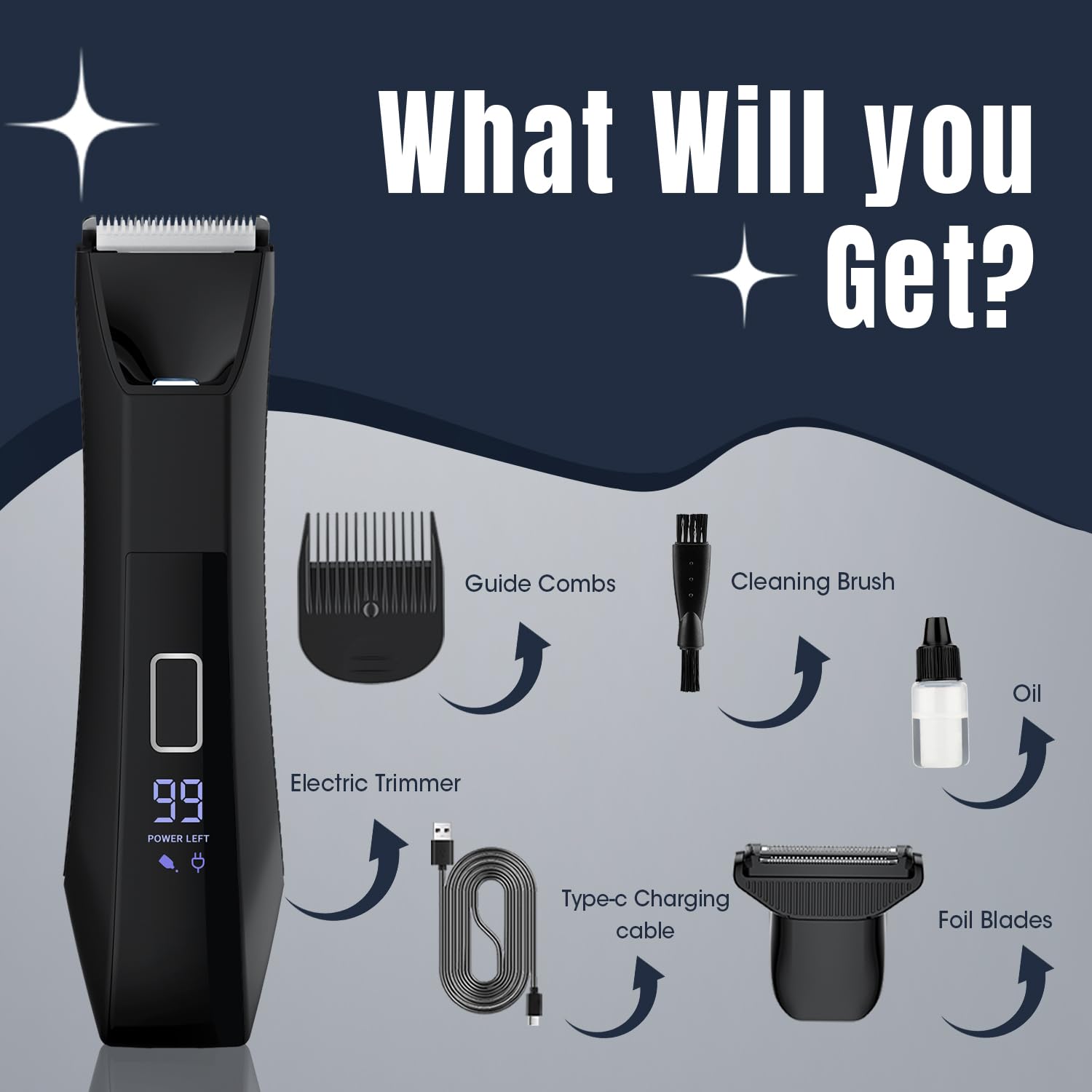 Zesuti Pubic Hair Trimmer for Men,Manscape Body,Groin,No Nick Ball Trimmer