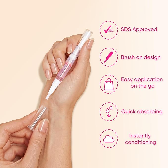 SASSYTIP Nail Strengthen Oil Pen | Fast-Absorbing Cuticle Oil with Biotin & Ginseng | For Brittle & Peeling Nails | Jasmine, Rose, Lemon Scents | Home, Office, Travel Use (3PCS)