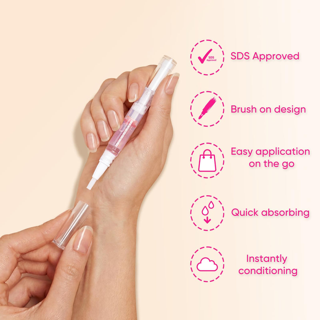 SASSYTIP Nail Strengthen Oil Pen | Fast-Absorbing Cuticle Oil with Biotin & Ginseng | For Brittle & Peeling Nails | Jasmine, Rose, Lemon Scents | Home, Office, Travel Use (3PCS)