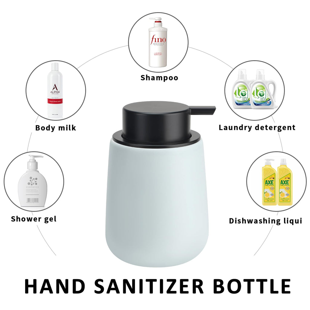 TOOZFO Soap Dispenser Ceramic with Easy-to-Press Pump Hand Lotion Liquid Dispenser for Shampoo Bathroom Kitchen 12 oz