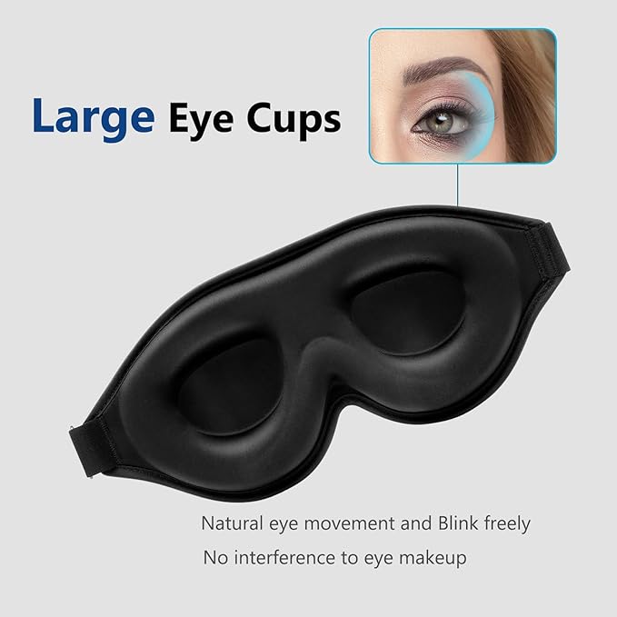 ALASKA BEAR Sleep Mask Contoured Eye Cups for Women Eyelashes Protection