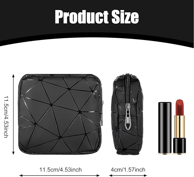 Period Sanitary Bag, Napkin Storage Bag Tampon Pouch Portable Feminine Care First Period Kit for Teen Ladies Women (Black)