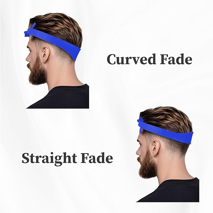 Fade Haircut Guide for Men,Hair Cutting Kit,Include Self Haircut Guide & Cape Umbrella Waterproof,Cutting Combs for Hair Stylist, Adjustable Blue Fade Hair Cutting Guide, Salon Supplies for Home
