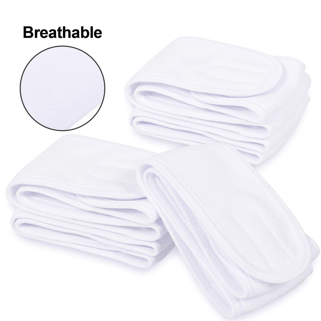 Whaline Spa Headband 4 Pcs White Makeup Hair Band Facial Head Wrap Hair Tie