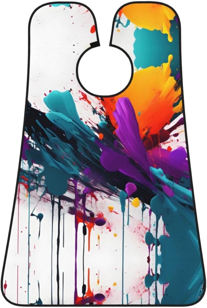 Purple Rose And Skull Print Beard Bib Shaving Apron, Beard Hair Trimming Cape Gift For Dad