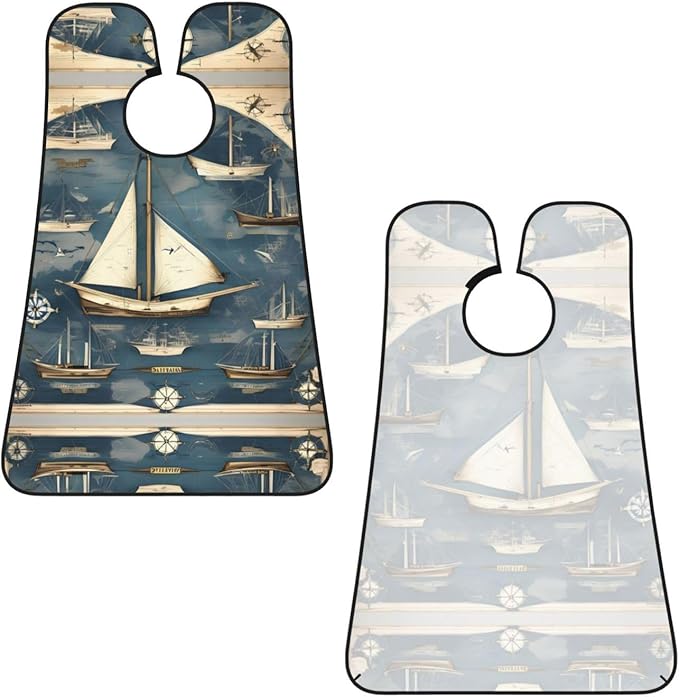 Ocean Fishes Print Beard Bib Shaving Apron, Beard Hair Trimming Cape Gift For Dad