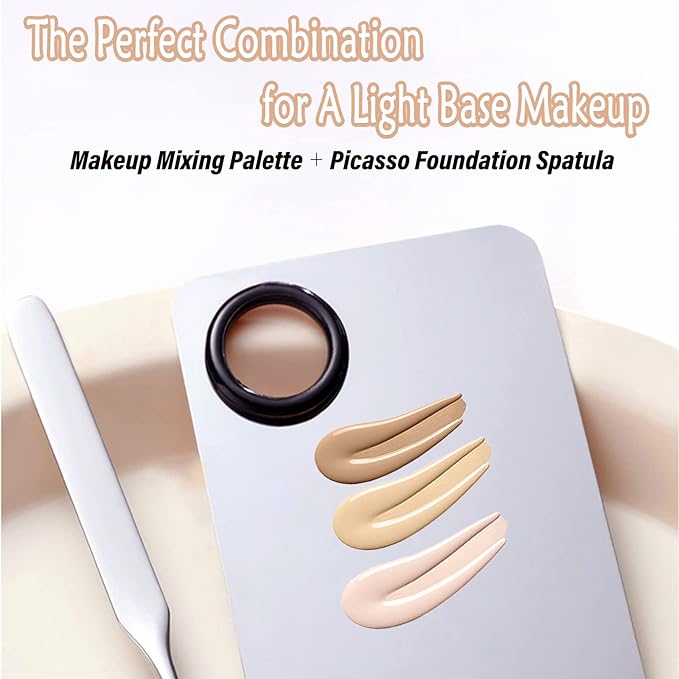 Banugo Korean Makeup Spatula, Picasso Makeup Spatula Korean, Foundation Spatula Korean, Professional Korean Spatula and Makeup Mixing Palette (Rectangle)