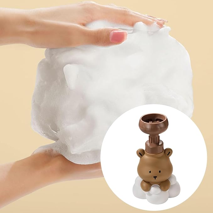 1 Pc Bear Paw Foam Soap Dispenser Cartoon Shaped Pump Bottle Refillable Hand Sanitizer Dispenser for Bathroom Kitchen Shampoo Lotion