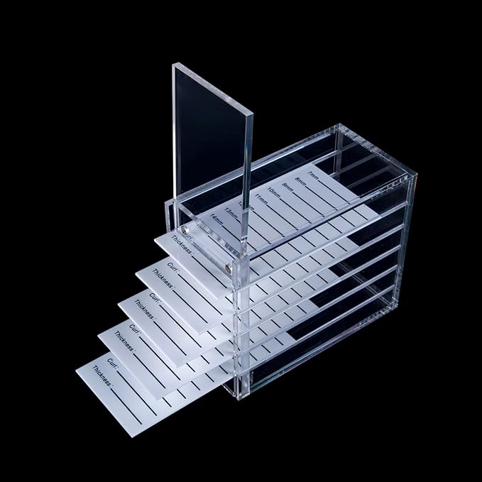 Lash Organizers and Storage, Upgraded Design Lash Tray for Lash Extensions with magnet cover, Clear Small Acrylic 5-Layer Transparent Lash Tiles for Lash Extension