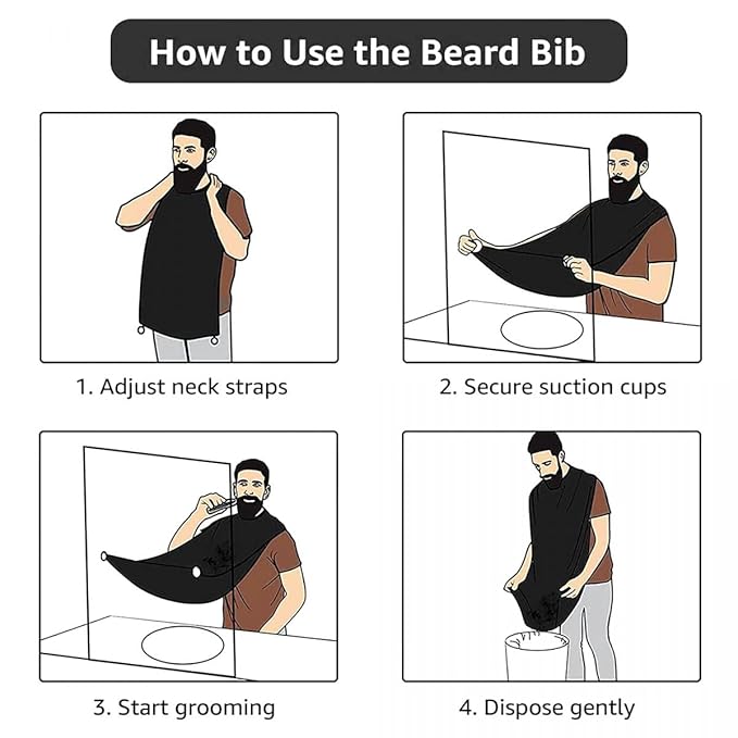 Personalized Custom Beard Bib Apron Design Your Photo Text Logo Beard Hair Catcher Non-Stick Beard Shave Capes for Trimming Shaving Purple