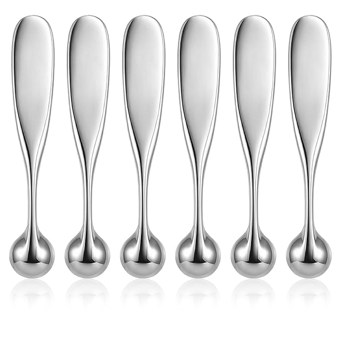 Molain 6Pack Metal Eye Cream Applicator, Eye Roller Scraper Massage Stick Tool for Reducing Depuffer Puffiness Eye Massage Tool