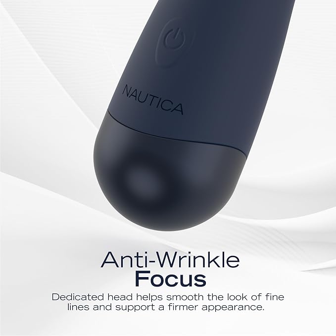 Nautica PC130 Sonic Facial Cleansing Brush Made with Ultra Hygienic Soft Silicone, Waterproof and Rechargeable Face Scrub Brush for Men & Women - (Navy)