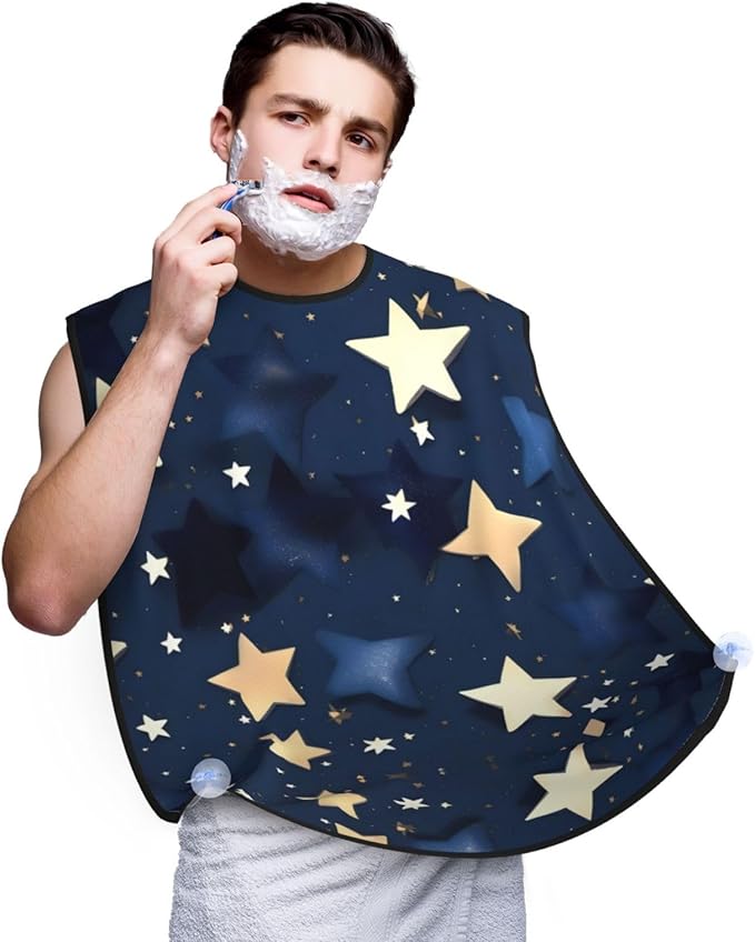 Ocean Fishes Print Beard Bib Shaving Apron, Beard Hair Trimming Cape Gift For Dad