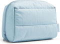 BAGSMART Puffy Makeup Bag, Wide Opening Cosmetic Organizer, Soft Water-Resistant Travel Toiletry Pouch for Women for Purse, Compact & Spacious