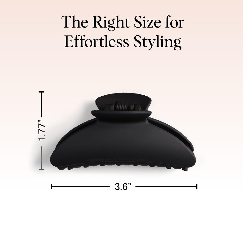 Kitsch Medium Hair Clips for Women, Strong Hold, Recycled Plastic Claw Clips for Thick Hair | Great for Updo, Half Up Hairstyle - 2pcs, Black and Tort