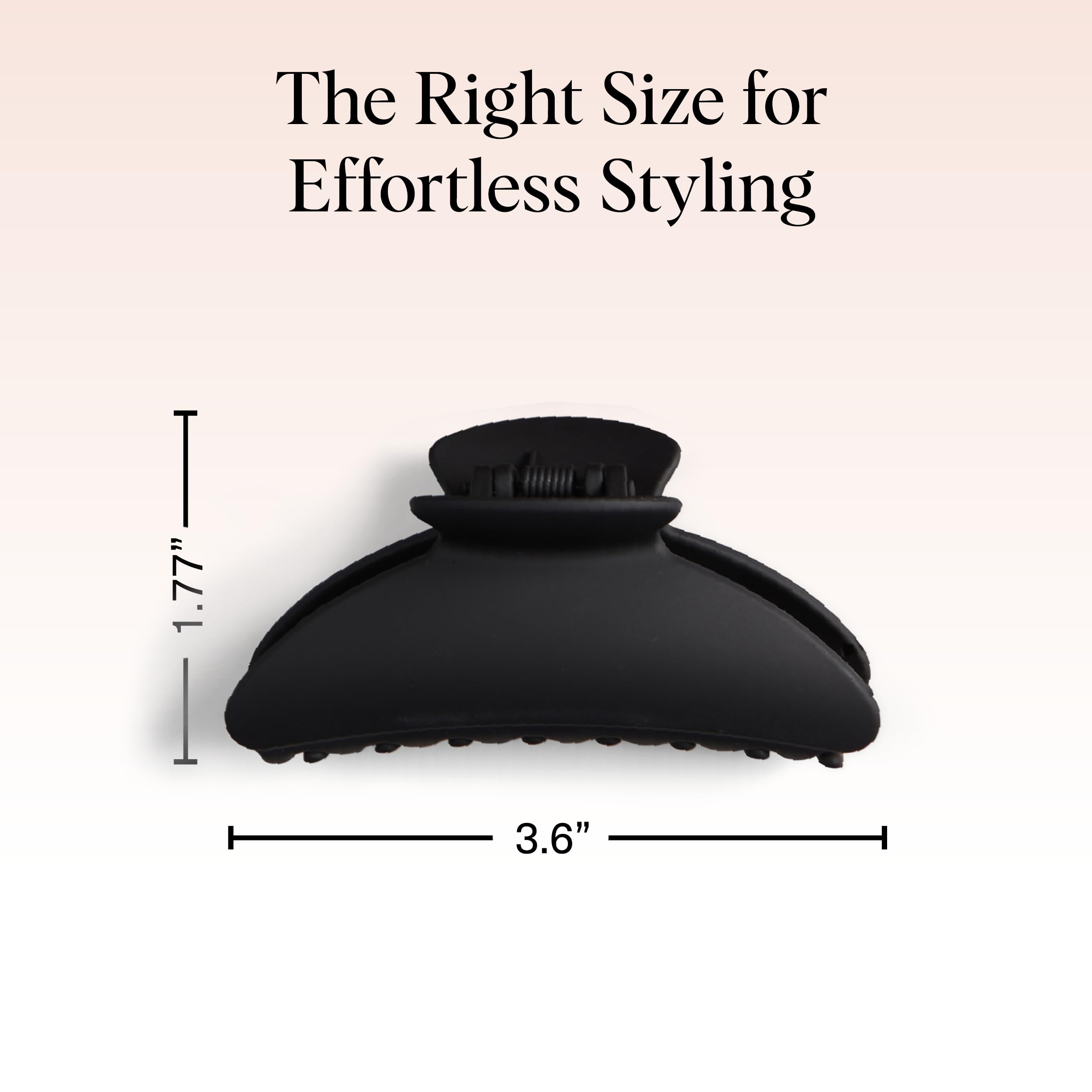 Kitsch Medium Hair Clips for Women, Strong Hold, Recycled Plastic Claw Clips for Thick Hair | Great for Updo, Half Up Hairstyle - 2pcs, Black and Tort