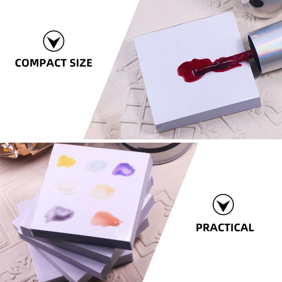 Beaupretty 100pcs Disposable Nail Art Palette Hand Makeup Mixing Palette Manicure Art Palette for Foundation Eyeshadow Cremes Powders