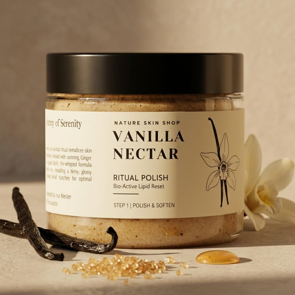 Nature Skin Shop Vanilla Nectar Ritual Polish – Exfoliating & Hydrating Body Scrub, 8oz