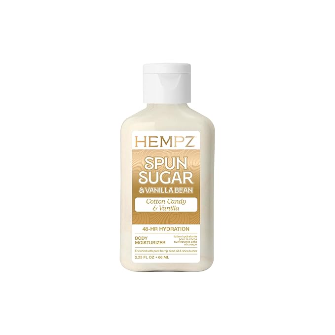 Hempz Cotton Candy Scented Body Lotion " Spun Sugar & Vanilla Bean, Hydrating Moisturizer for Dry Skin, Body & Hands, Self Care Routine Must Have, 2.25 Fl Oz.