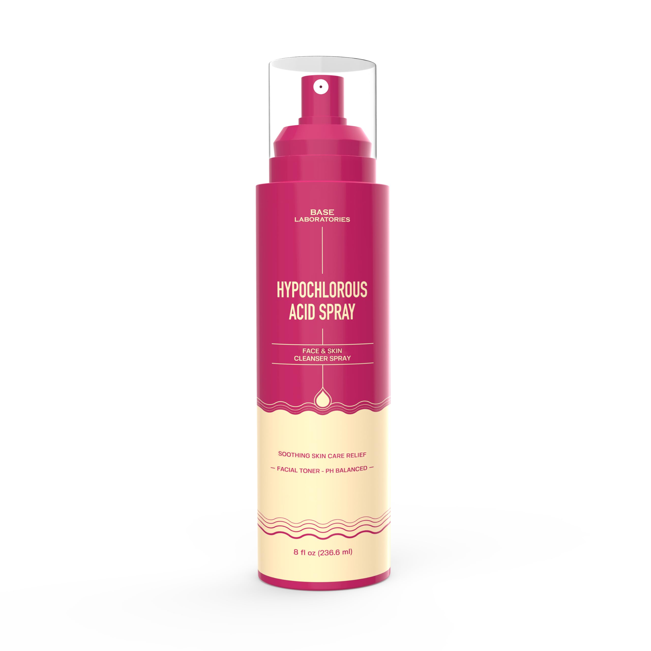 BASE LABORATORIES Hypochlorous Acid Spray for Face, Skin Cleanse 8oz