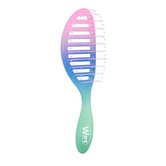 Wet Brush Speed Dry Hair Brush With Blow Dry Safe Bristles & Vented Design For Faster Drying Time, Ergonomic Handle, Reduces Breakage & Detangles All Hair Types, Limited Edition Electric Sky Purple