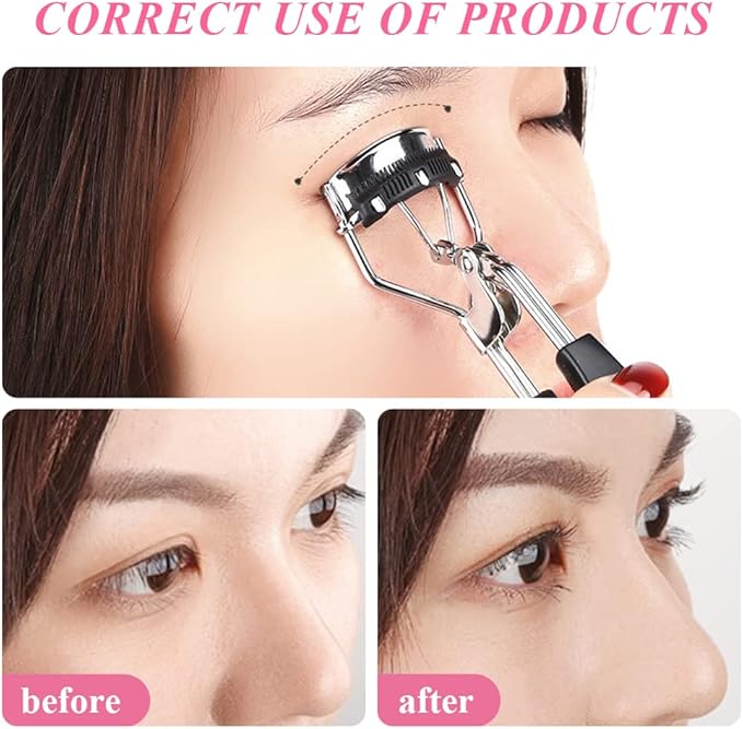 3pcs Eyelash Curler with Built in Comb, False Eyelashes Accessory, Professional Eyes Makeup Tools for Women Curled Eyelashes(Size:3 PCS)