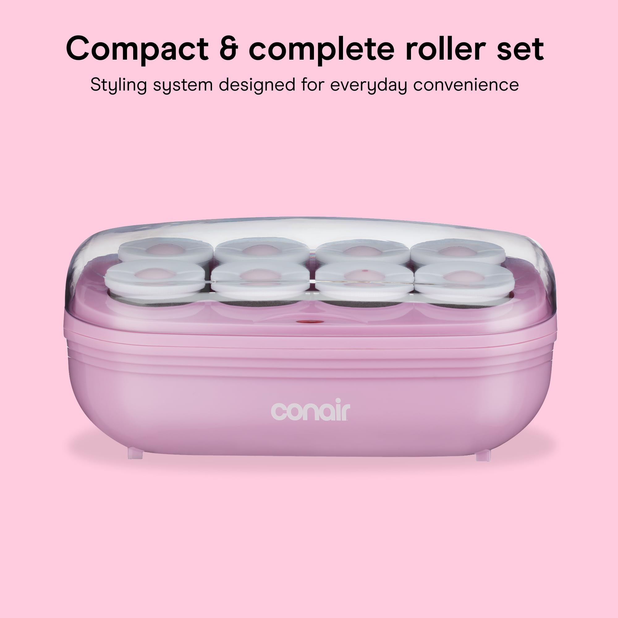 Conair Jumbo Hair Rollers, Ceramic, 2" Rollers, 8 Count, Pink