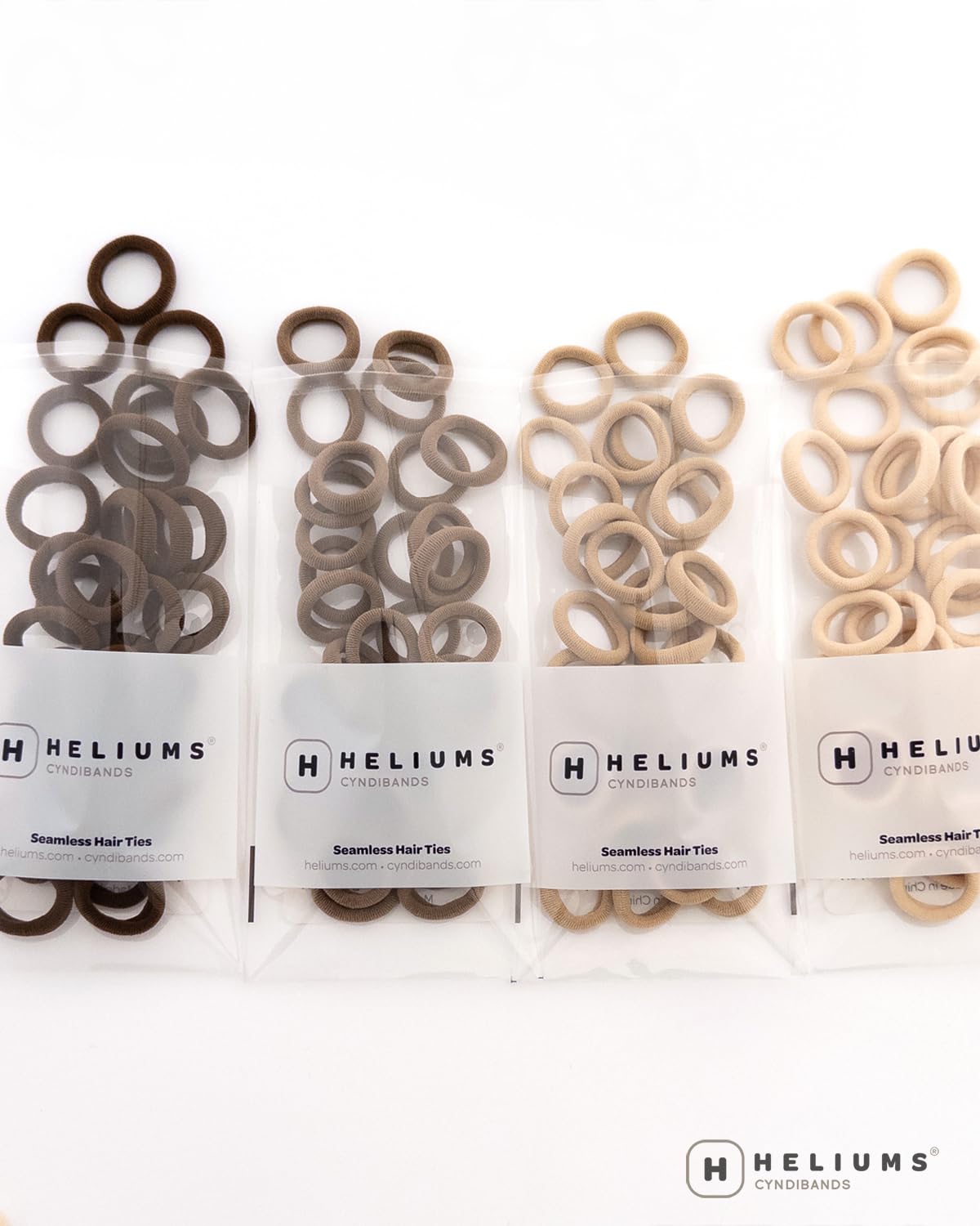 Heliums Extra Small Hair Ties No Damage - Dark Brown - Mini 0.7 Inch Tiny Soft Seamless Hair Bands for Toddlers, Braids, Kids Ponytails- 40 Count
