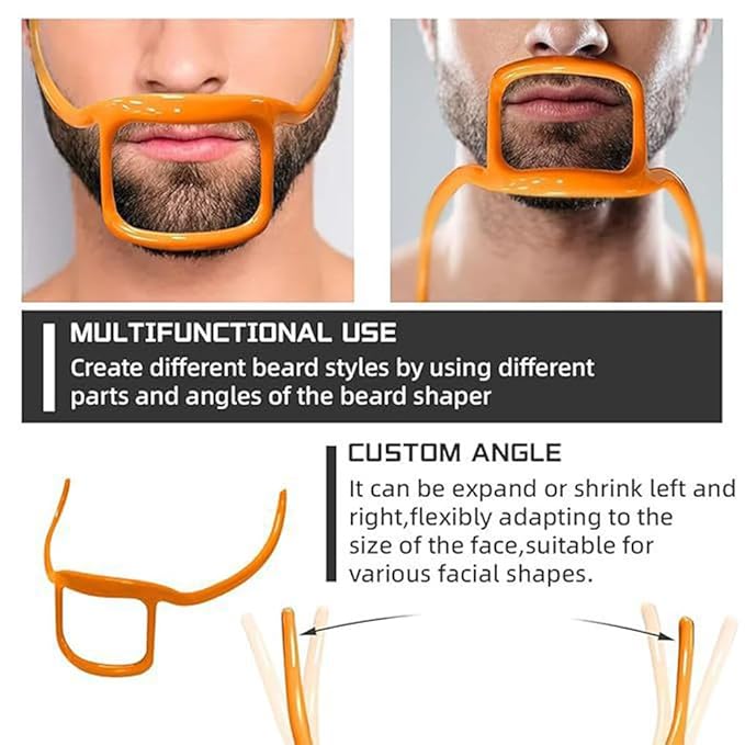 ANQIA Beard Styling Template Goatee Mustache Grooming Guide Stencil Lineup Tool Shaving Template for Men Face Hair Styling Hairline Shaping Black