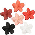 Sisiaipu Flower Hair Clips for Women 6 Pcs Hawaiian Large Claw Clips Plumeria Medium Hair Claw Clips for Thick Thin Hair Hibiscus Tropical Beach Hair Accessories for Women Girls and Girls (Orange)