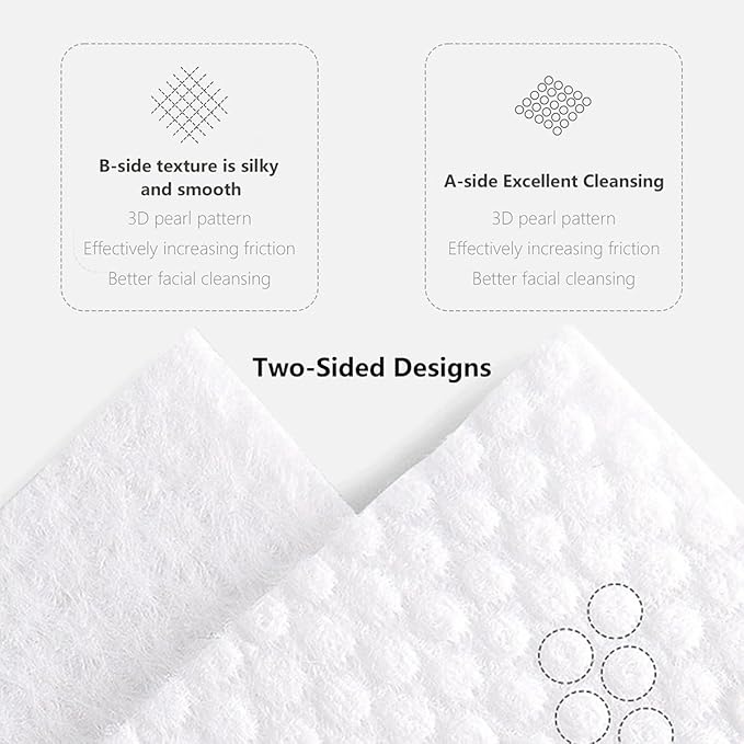 vuacepe Disposable Cotton Facial Towels, 600 Count Biodegradable Soft Dry Facial Tissue, Face Drying Towels for Skin Care, Makeup Remover, Disposable Face Cloths