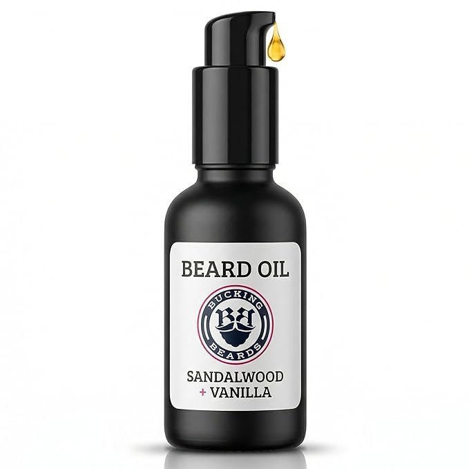 Beard Oil - Beard Softener for Men - Made with Natural Ingredients like Jojoba Oil & Castor Oil - Sandalwood Fragrance - Vegan, Cruelty-Free, Gentle on Skin - 1 oz
