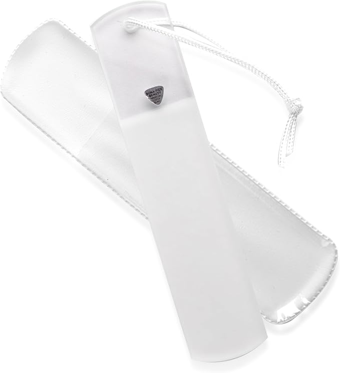 Bona Fide Beauty Czech Glass Foot File with Protective Sleeve (Clear rasp)