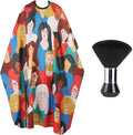 Professional Hair Cutting Cape with Neck Duster Brush, Waterproof Salon Barber Cape with Snaps, Barber Accessories (Men and Women)