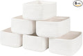 OIASKET 6 Pack Storage Baskets for Shelves, Small Baskets for Shelves, Cute Decorative Storage Bins, Organizer Basket for Gifts Empty, 11.8''Lx7.8''Wx4.7''H-White