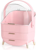 XAIODRAGONSKY Egg Makeup Organizer, Egg Shape(Oval) Makeup Storage Box Countertop Portable Vanity Cosmetics Organizer