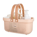 JiatuA Plastic Storage Basket with Handle Portable Shower Caddy Tote Organizer Basket Bin for Bathroom Kitchen Dorm Room Bedroom, Pink