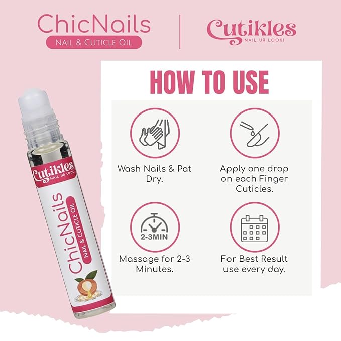 Cutikles Cuticle Oil Roll-On for Nails & Cuticles – Nourishing & Hydrating Formula with Vitamin E | Easy-to-Apply, Non-Greasy, Travel-Friendly Roll-On Bottle – 0.33 Fl Oz