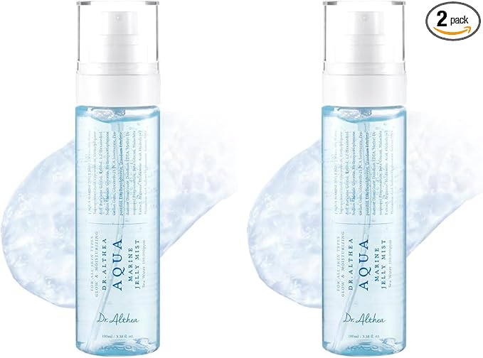 Dr.Althea Aqua Marine Jelly Mist | Lightweight, Ultra-Fine Facial Mist Spray | Hydrating Serum with PDRN & Triple Hyaluronic Acid | Vegan Korean Skincare, 3.38 fl.oz (Pack of 2)