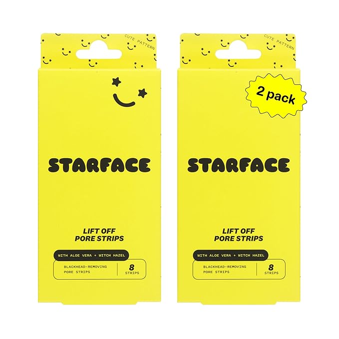 Starface World Lift Off Pore Strips, Blackhead Remover, Deep Cleansing Nose Strip, Patches for Pores (8 count, Pack of 2)
