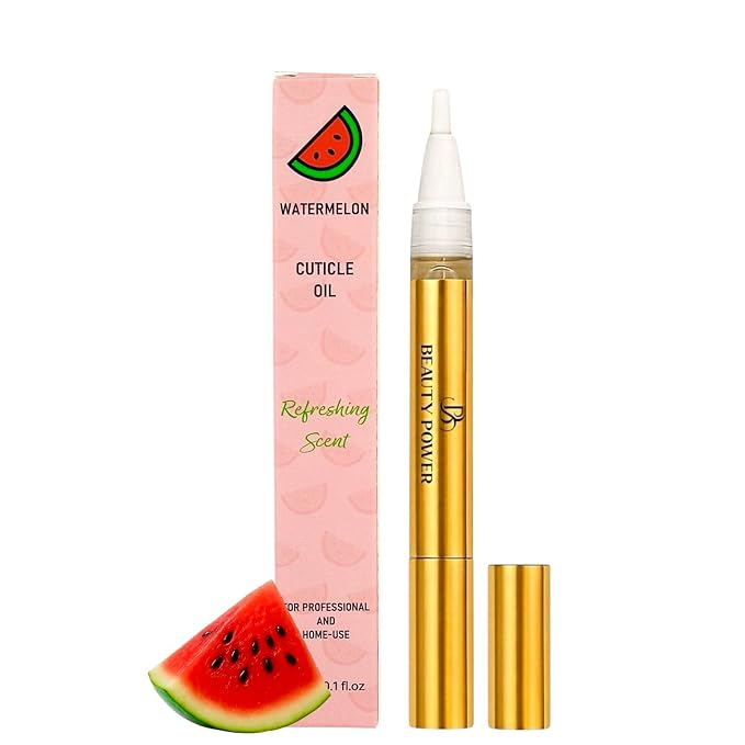 Beauty Power Nail Oil Cuticle Pen - Watermelon - Nail Strengthener & Growth Serum with Vitamin A, D, E, B5, Grapeseed & Natural Oils - Repair for Brittle, Peeling, Thin Nails - Gift Idea