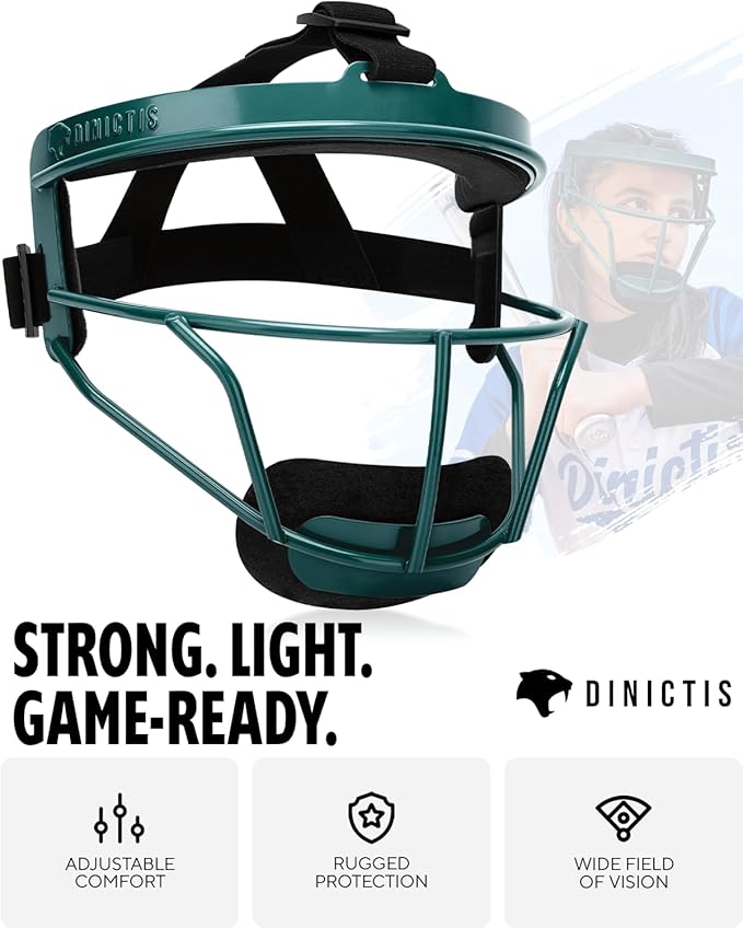 Dinictis Softball Face Mask, Lightweight, Comfortable, with Wide Field Vision, Durable and Safe Face Guards, Premium Protective Softball Fielder's Mask