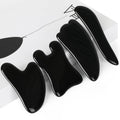 airogym Guasha Massage Tool, Natural Gua Sha Board, 4PCS Guasha Stone Scraping Massage Sets for SPA, Acupuncture, Physical Therapy, Muscle Knots, Facial Caring Point Treatment (Black)