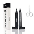 2PCS Beard Pencil Filler for Men - Sweat Proof, Water Resistance, Long Lasting & Natural Finish barber Pencil, Mustache Repair Shape(BLACK)