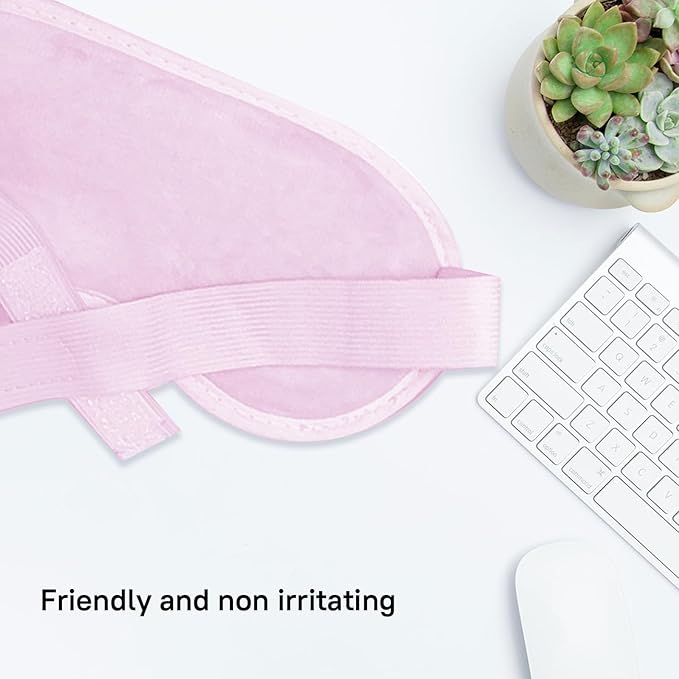 Ruzzut Cooling Gel Eye Mask, 2 PCS Reusable Eye Pad & Cool Compress for for Puffiness & Swelling, Cold Pack with Plush Backing for Migraine & Stress Relief, Pink