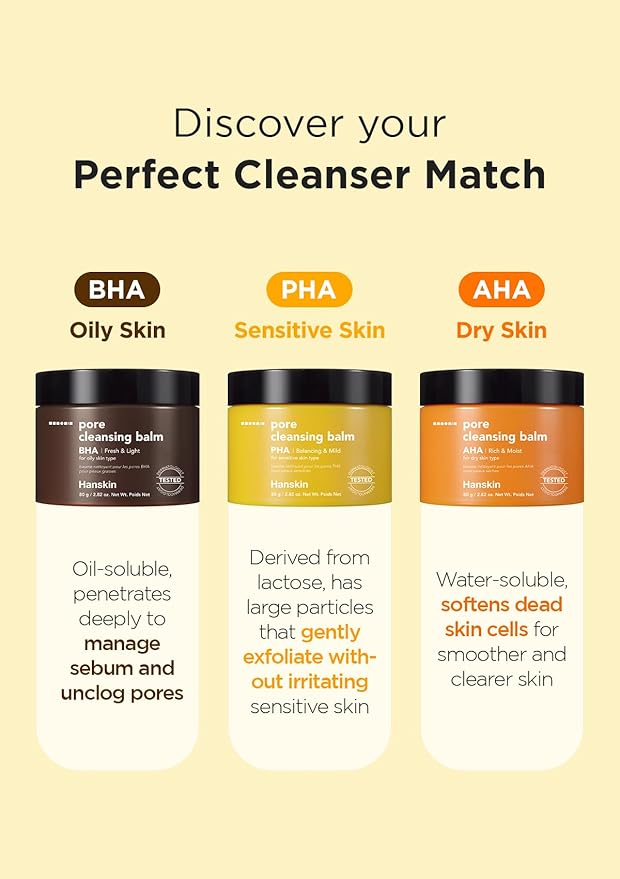 Hanskin PHA Pore Cleansing Balm – Korean Melting Balm Cleanser for Blackheads | Gentle Makeup Remover for Sensitive Skin | Solid-to-Oil Cleanser with PHA & Nourishing Oils | K-Beauty | 2.82 oz